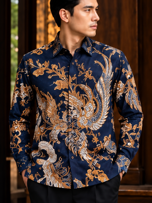 Elegant Batik Portrait in Ornate Setting